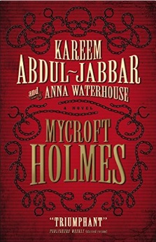Cover of Mycroft Holmes book, red background with only text